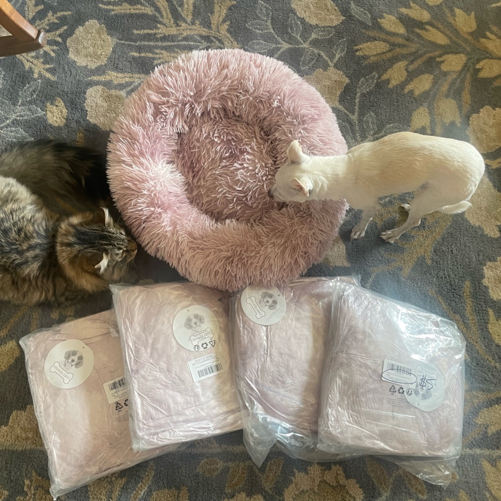 Vivaglory | NWT Small Pink Round Doggy Bed
